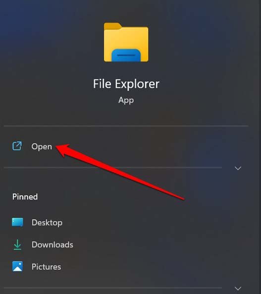 open file explorer