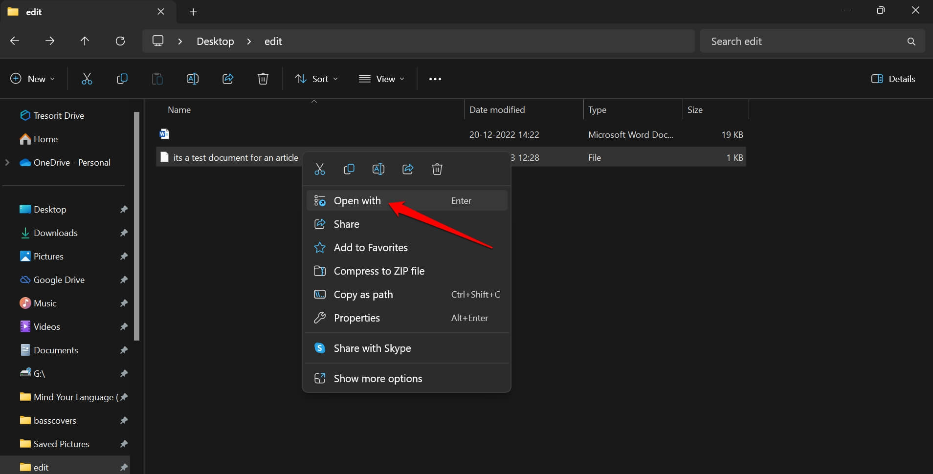 How to Create a File Without Name and Extension in Windows 11 8 open file with