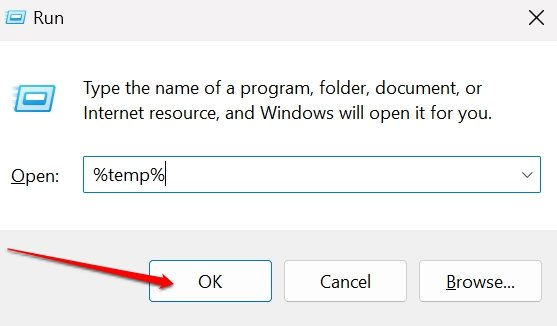 What to do if Disk Cleanup Not Working on Windows 11 2 open folder containing temporary files