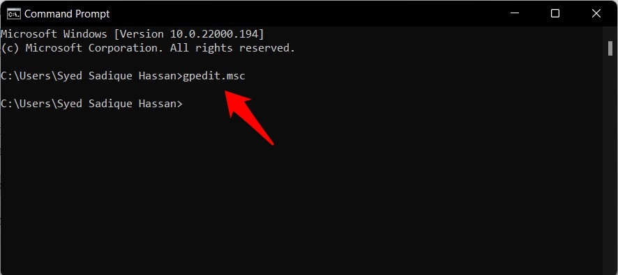 open group policy editor in windows 11 via command prompt
