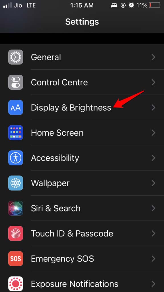 How to Fix Apple Music Lyrics No Working on iOS 15? 12 open-iOS display and brightness