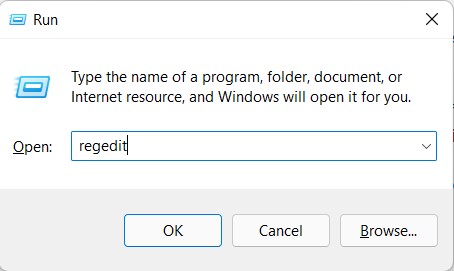 open registry edit via run