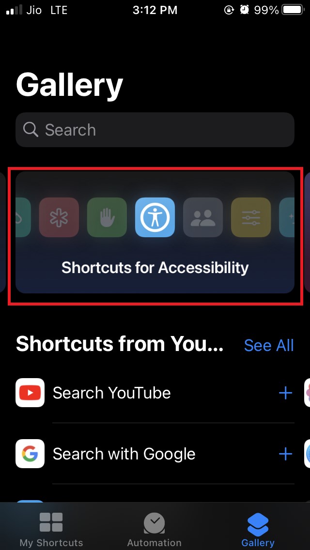 Share WiFi Password With QR Code from iPhone Using Shortcut 3 open shortcuts for accessibility