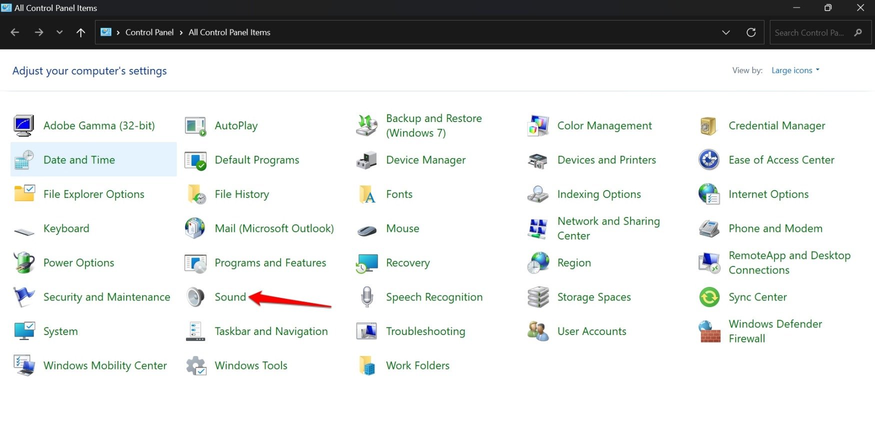How to Enable or Disable Mouse Click Sound in Windows 11 3 open sound settings in control panel of Windows