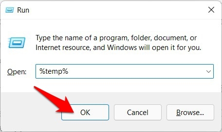 How to Delete Temporary Files in Windows 11? 9 open temp folder via run in windows 11
