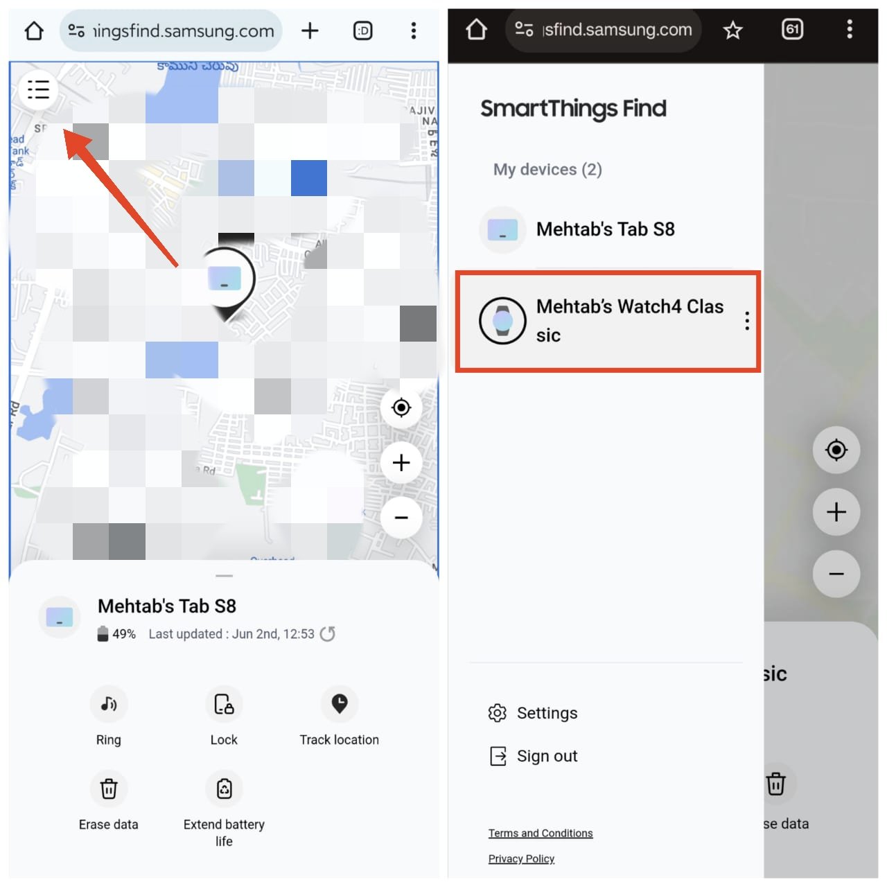 What to do if you Forgot Galaxy Watch Password? 2 open your Galaxy watch SmartThings menu