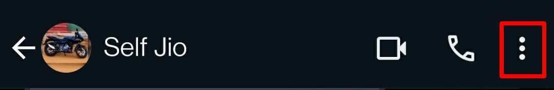 overflow icon to access context menu in WhatsApp chat
