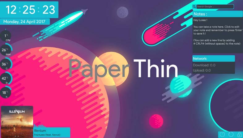 10 Best Rainmeter Skins for Windows 11 2 paper thin rainmeter skin