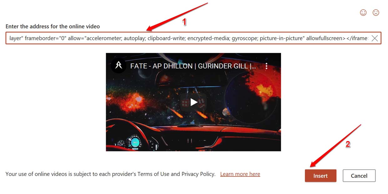 How to Fix Videos Not Playing in PowerPoint Presentation? 7 paste the video embed code
