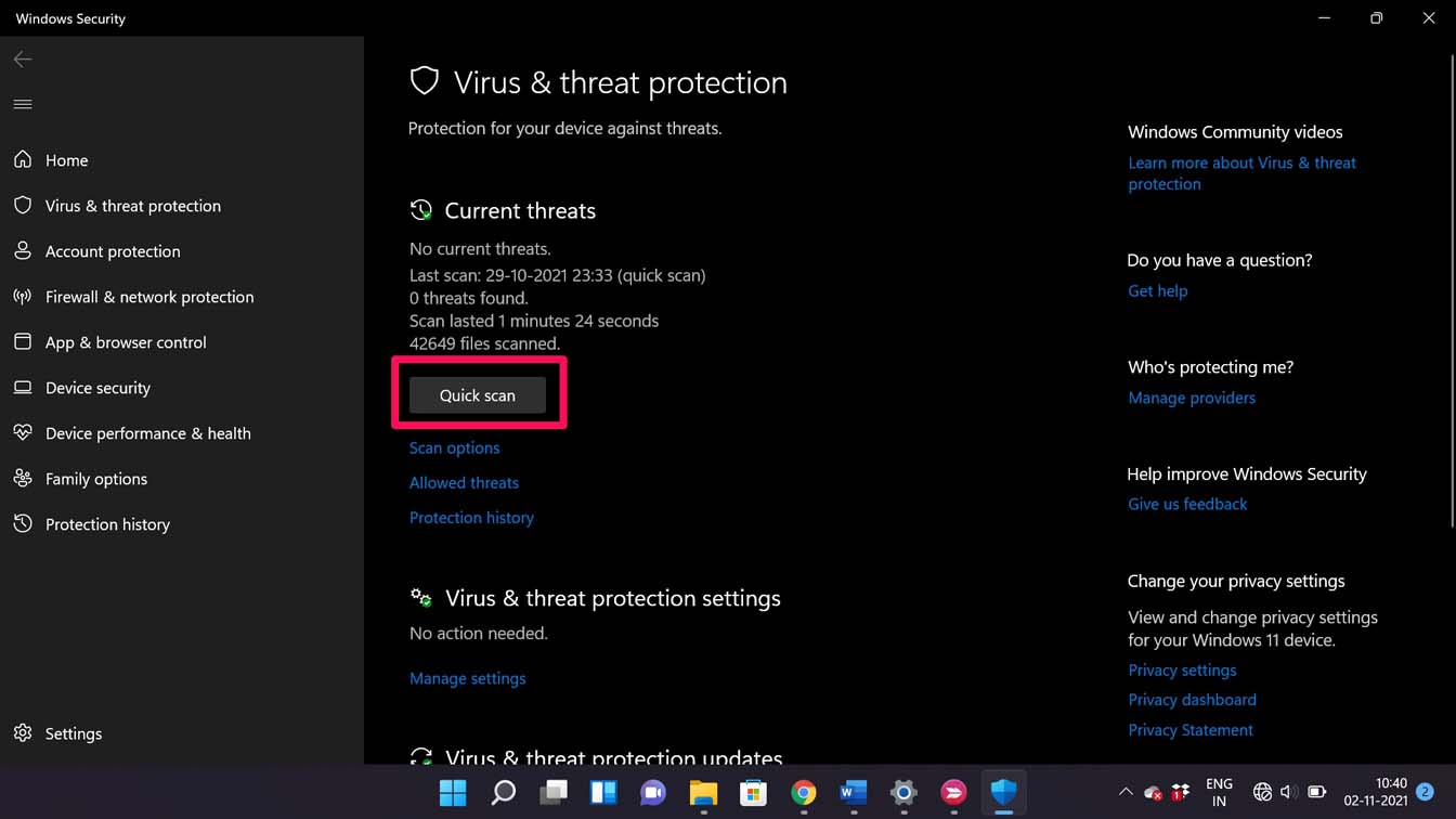Can't Open JPG Files on Windows 11: How to Fix 9 perform quick Windows security scan