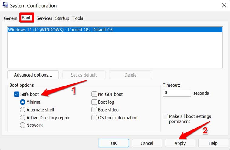 How to Fix Cannot Sign into your Windows 11 Account? 11 perform safe boot on windows 11