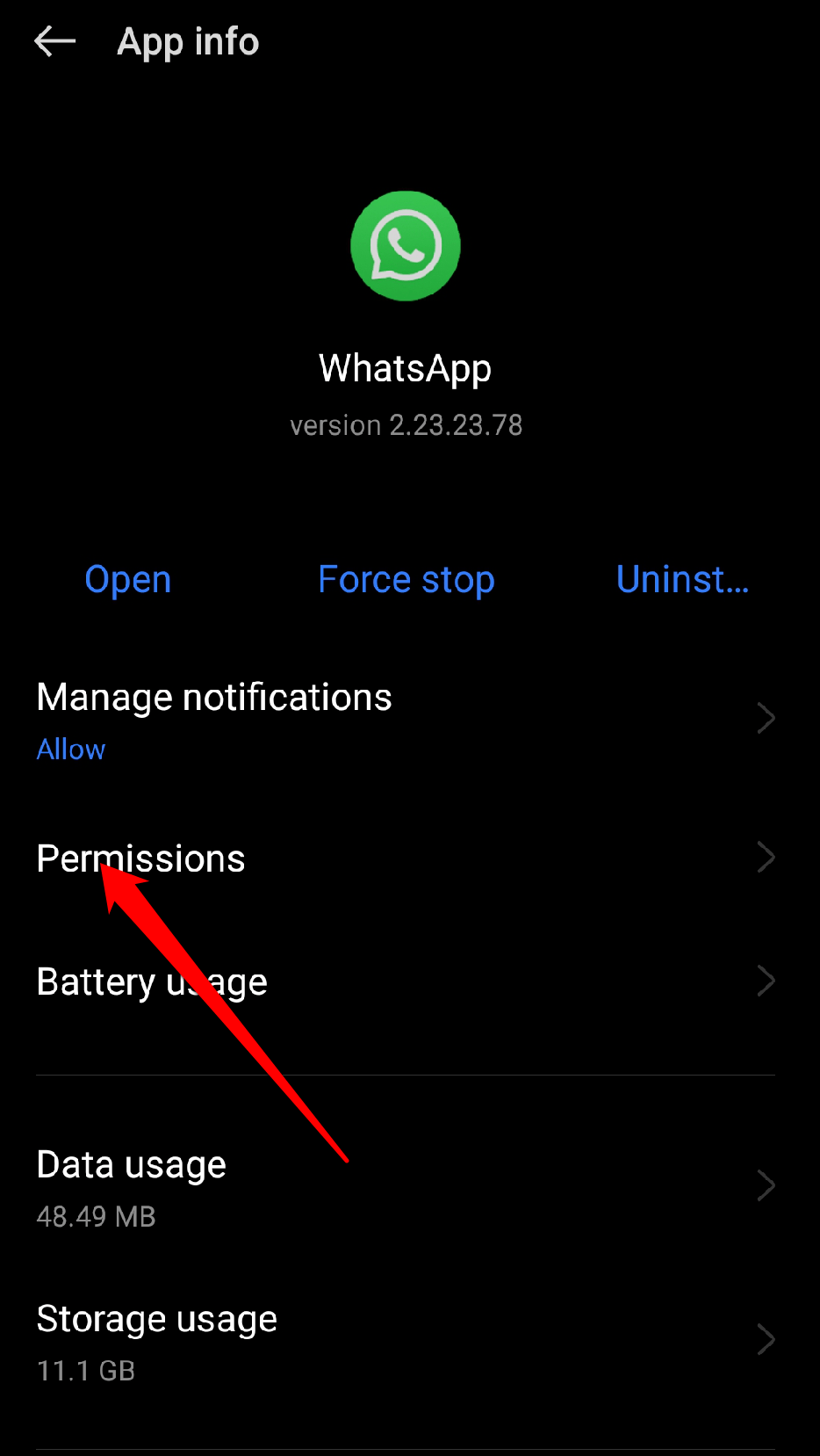 WhatsApp Not Showing Contact Names? How to Fix It 5 Tap on Permission.
