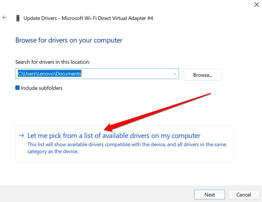 How to Fix WiFi Option Missing on Windows 11? 9 pick from the list of available drivers