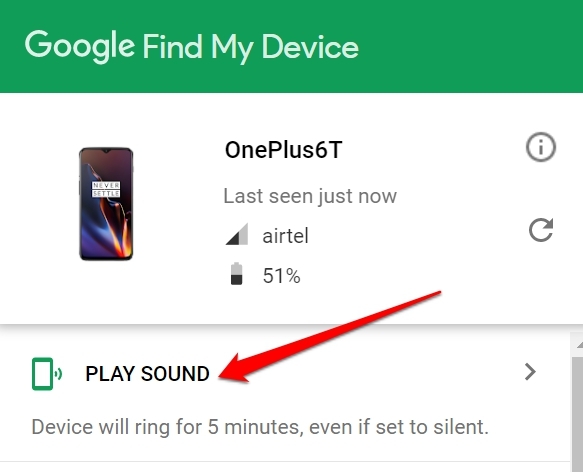 How to Track and Find a Lost Android Phone? 3 play sound to track lost android phone