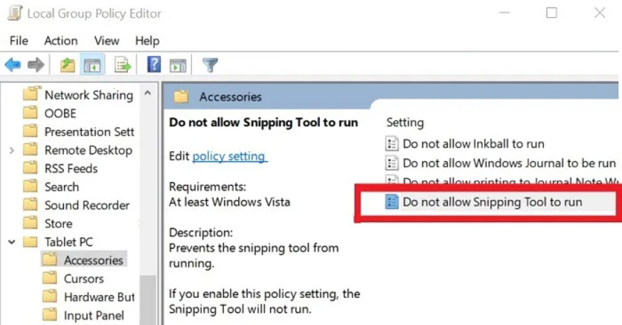How to Fix The Windows 11 Snipping Tool Broken Error? 14 Do not allow Snipping Tool to run