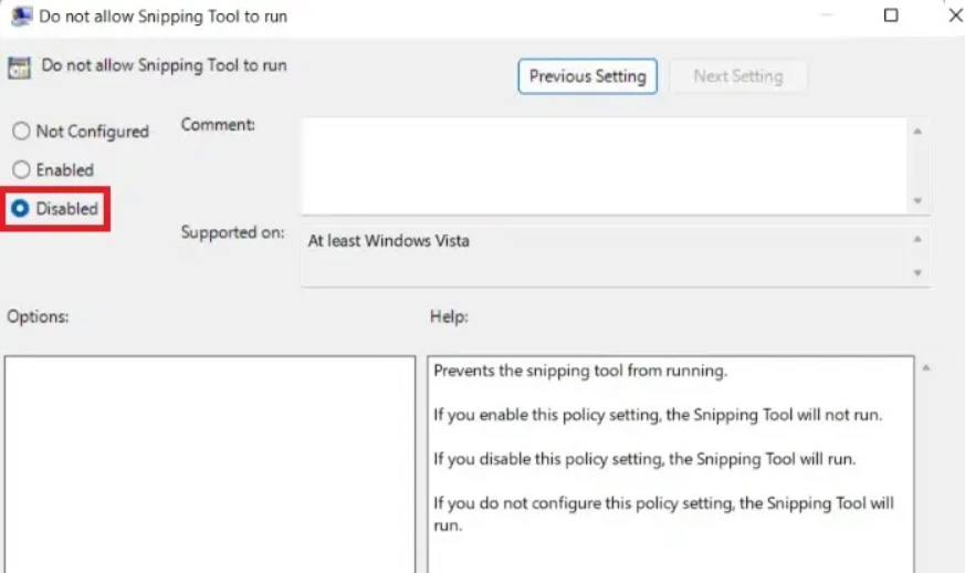 How to Fix The Windows 11 Snipping Tool Broken Error? 15 Do not allow Snipping Tool to run