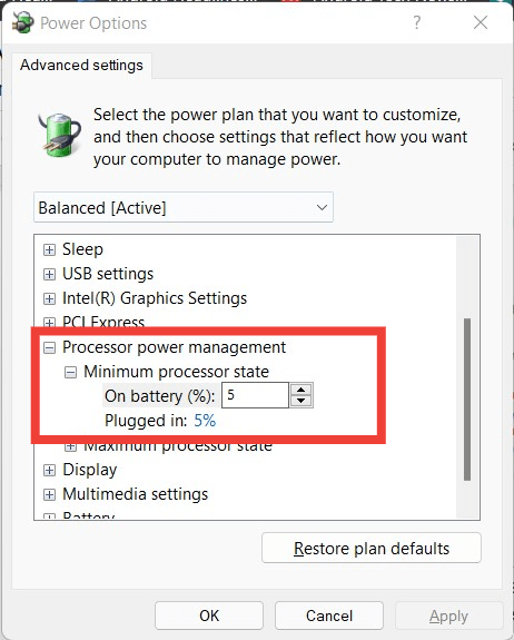power Options
