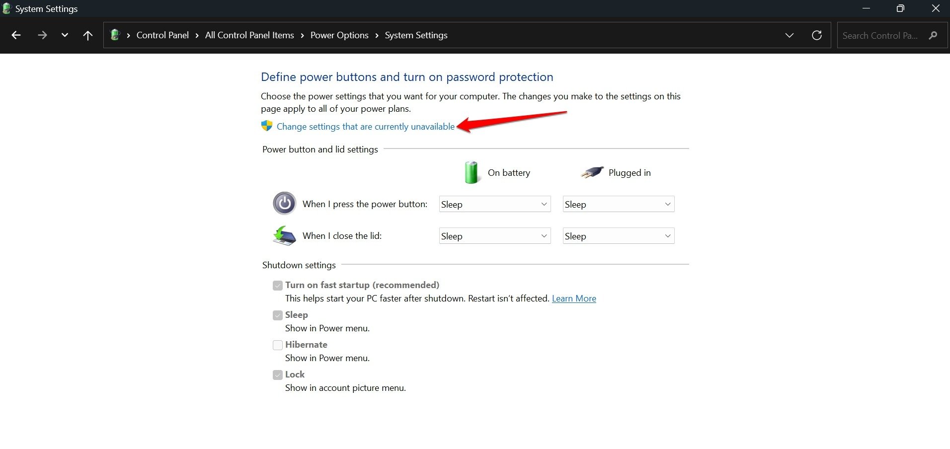 How to Fix Windows Computer Restarts Instead of Shutting Down 12 power options change settings that are currently unavailable