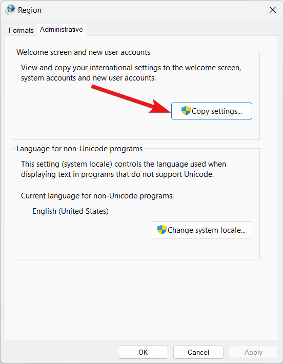 How to Fix Windows 11 Lock Screen in Another Language 8 press the copy settings button