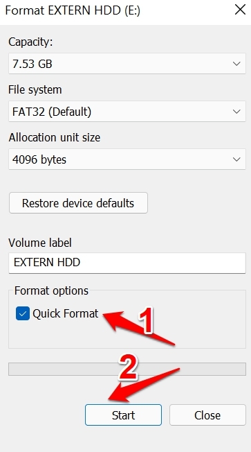 How to Fix 'Parameter is Incorrect' External Hard Disk Issue on Windows 11 9 quick format external hard drive