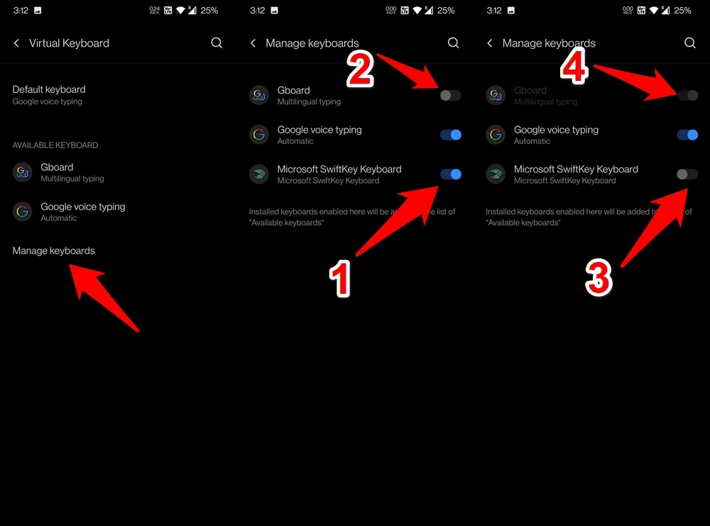 Fix Google Keyboard Not Working/Errors on Android 7 re-enable Gboard by disabling the second keyboard app
