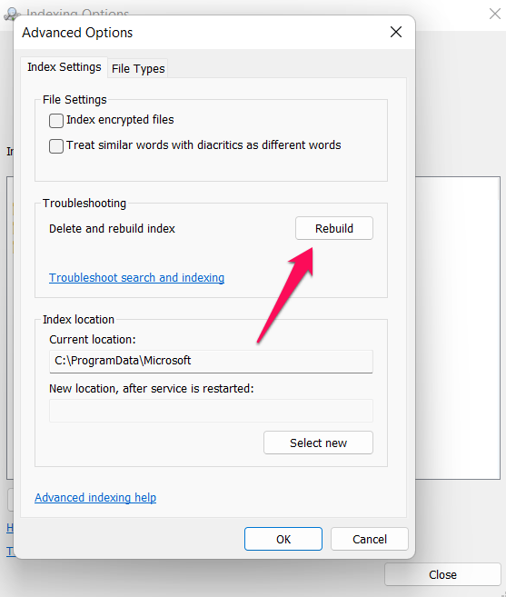 Keyboard Is Not Working on Windows Search Menu: Fix it Now! 8 Try Rebuilding Search Index
