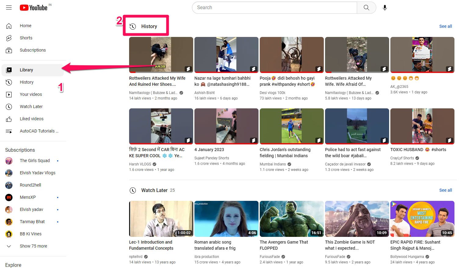 How to Change Youtube Shorts to Normal Video? 2 Use Your Watch History