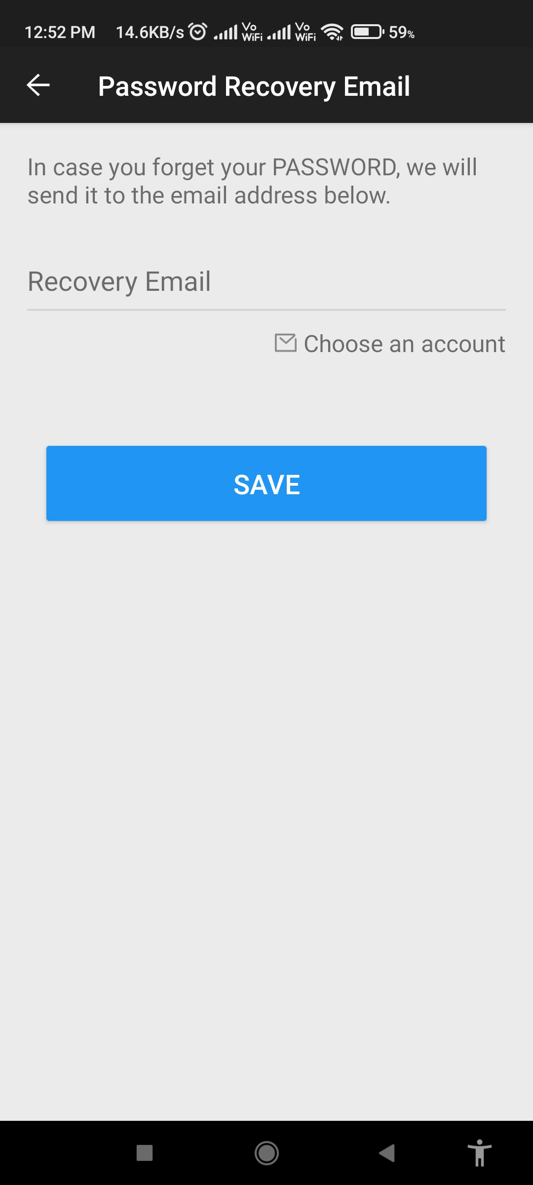 use the recovery email