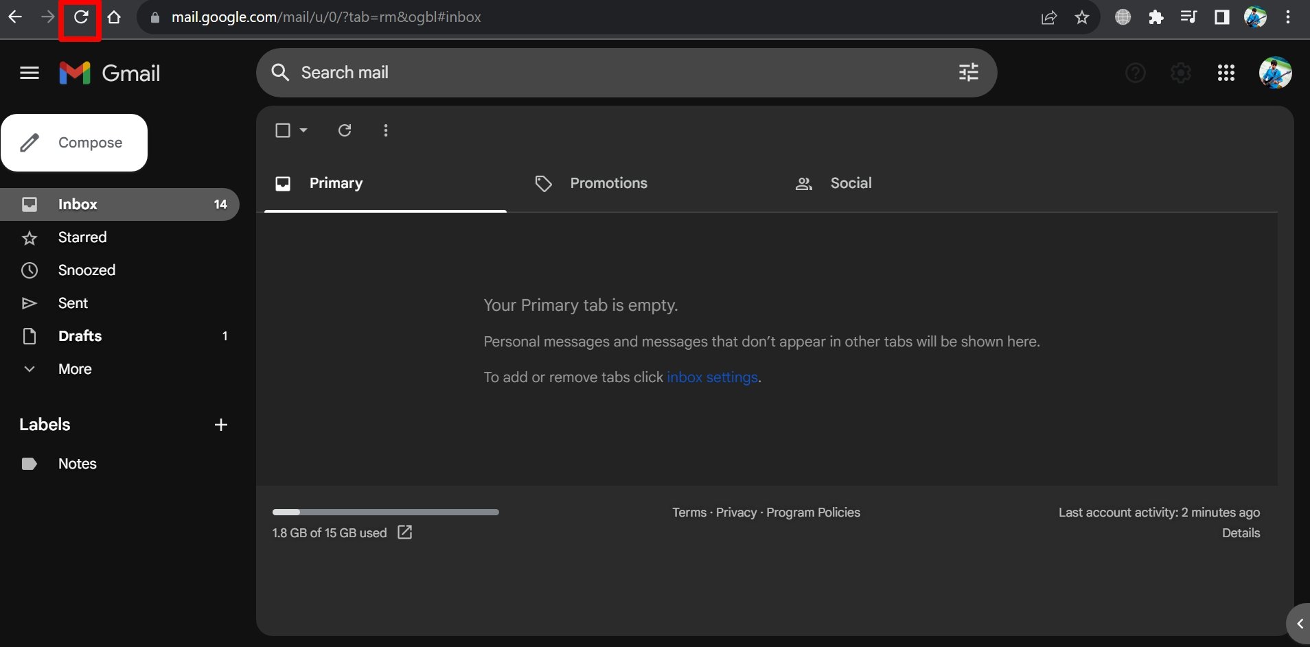 How to Fix Gmail Not Showing Images in Attachment 7 reload the Gmail web browser tab