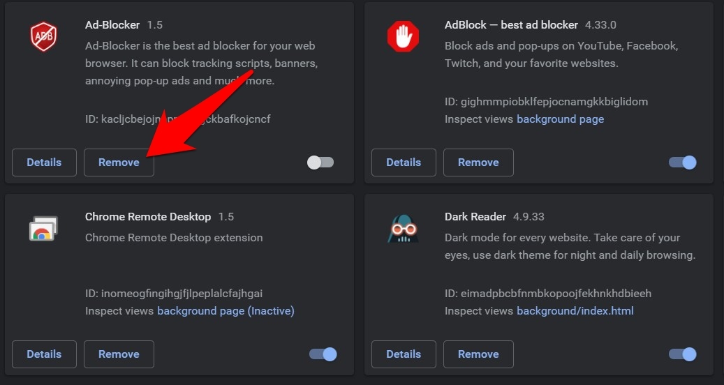 Fix Chrome Extension: An Error has Occurred, Download Interrupted 4 remove extension fron chrome browser