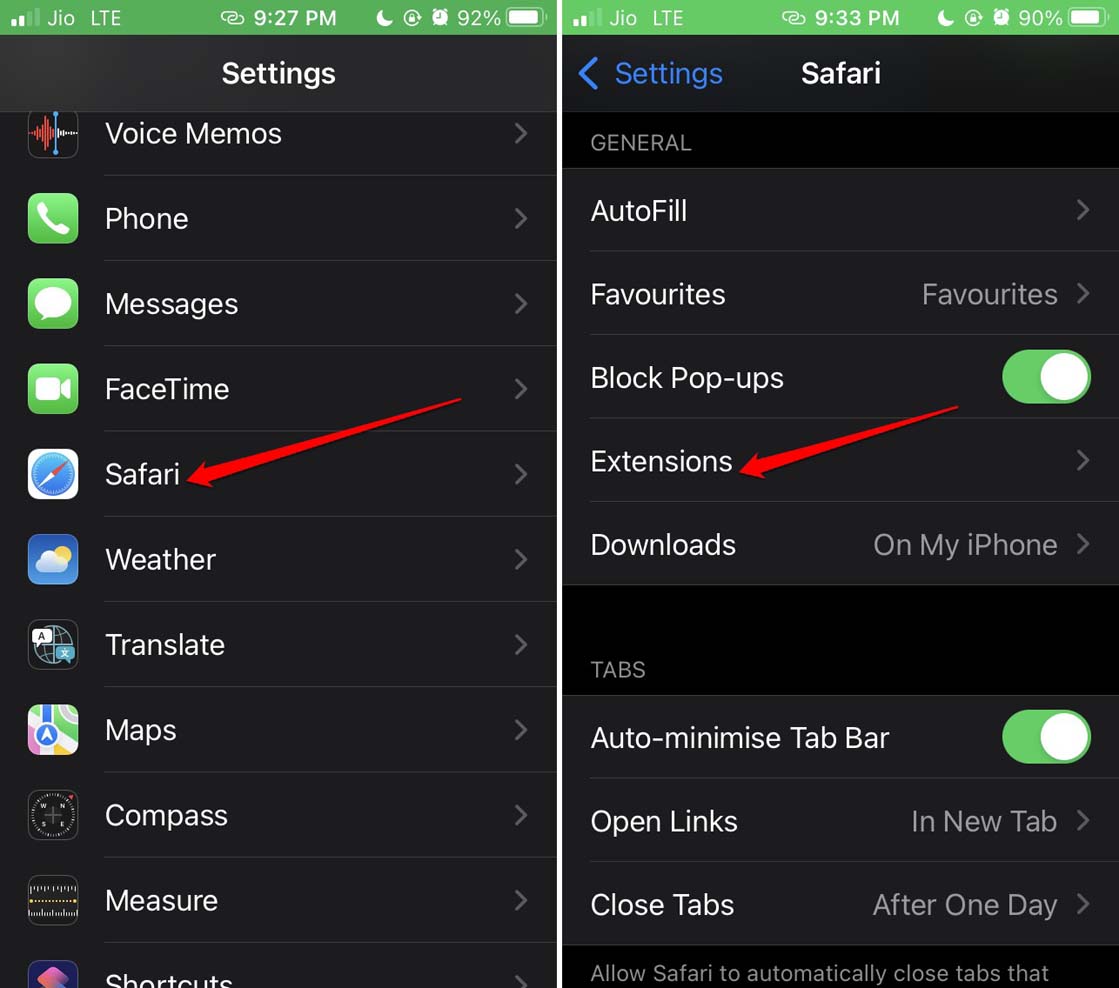 How to Fix Safari Browser Not Playing Videos on iPhone? 9 remove safari extensions