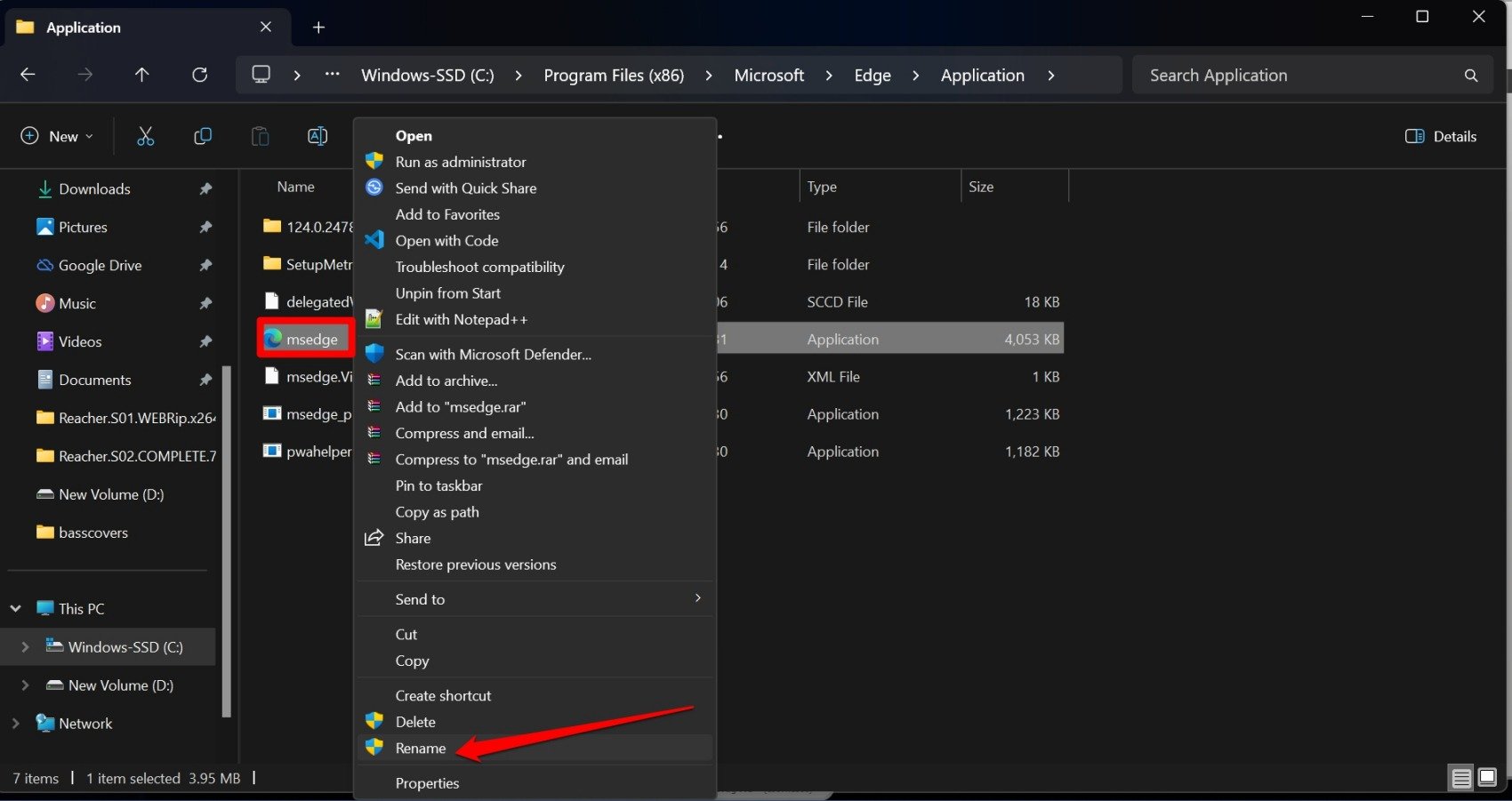 rename microsoft edge exe file