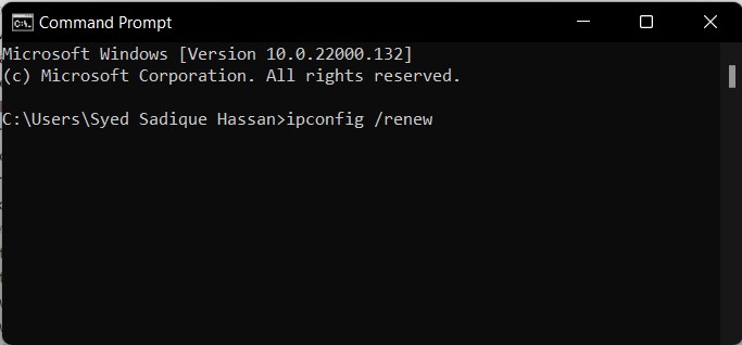 renew ip configuration windows 11