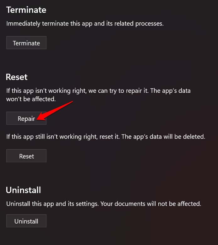 repair WhatsApp