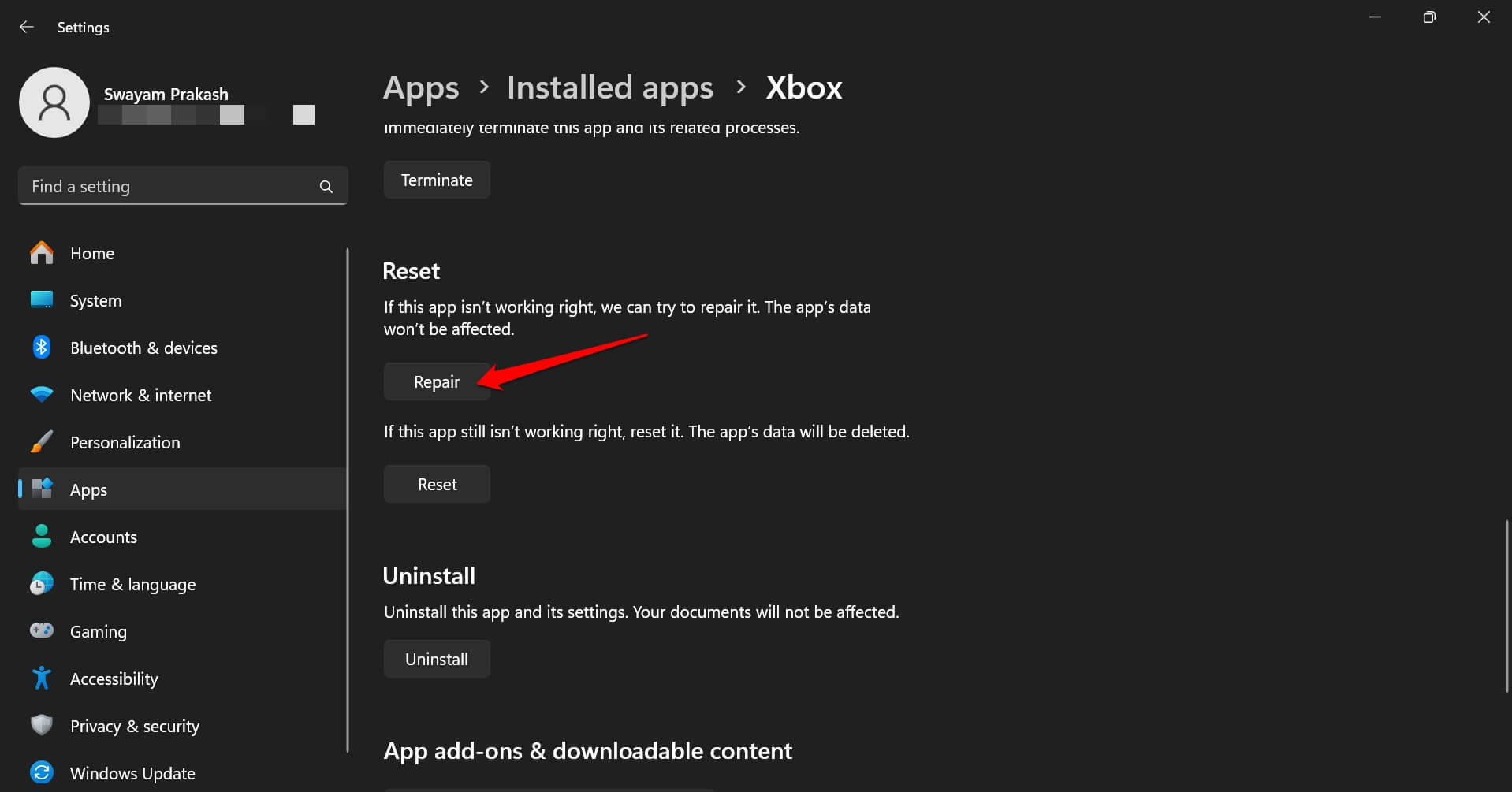 How to Fix Cloud Gaming Not Working in Xbox App for Windows 12 repair Xbox app on Windows
