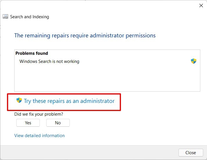 How to Fix Windows 11 Search High CPU Usage? 6 repair search indexing issue as admin