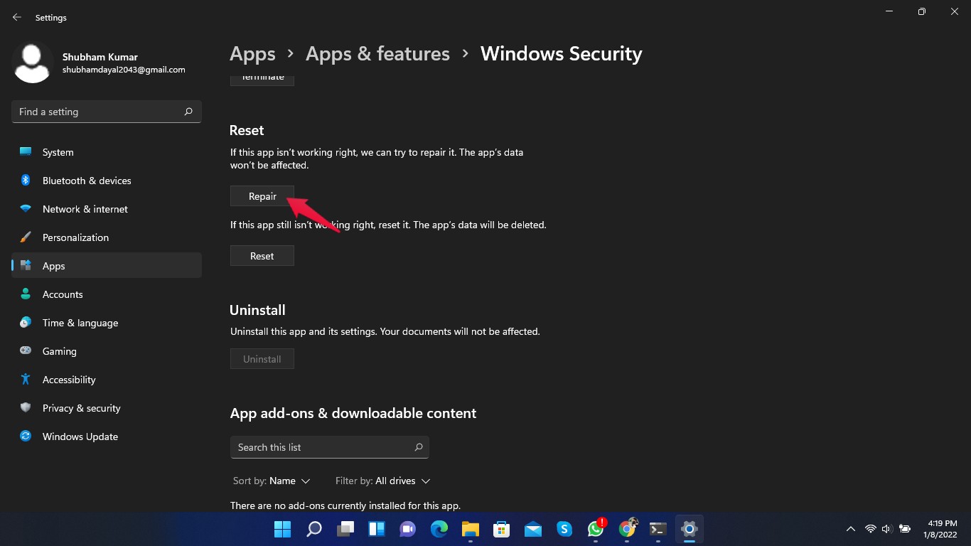 How to Fix Windows 11 Security Not Opening or Working? 6 repair-sec