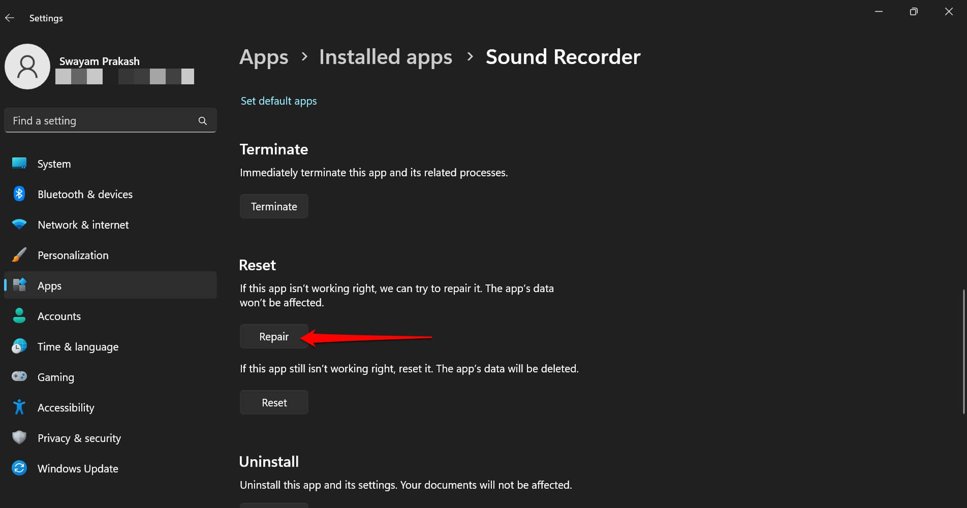 How to Fix Sound Recorder Not Working on Windows 11? 15 repair sound recorder app Windows OS
