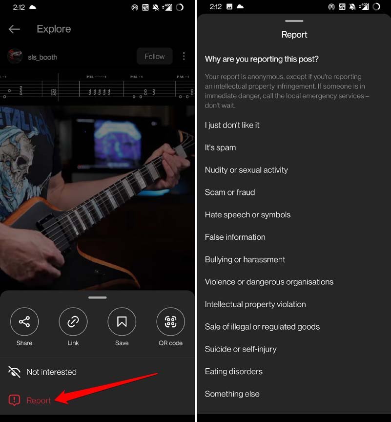 How to Fix 'Problem with this Link' Error on Instagram? 8 report instagram post