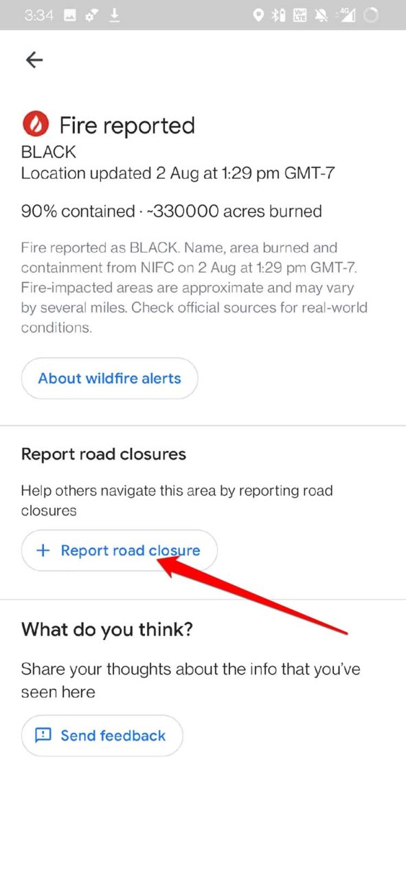 How to Check Air Quality Index and Wildfires on Google Maps? 7 report road closure