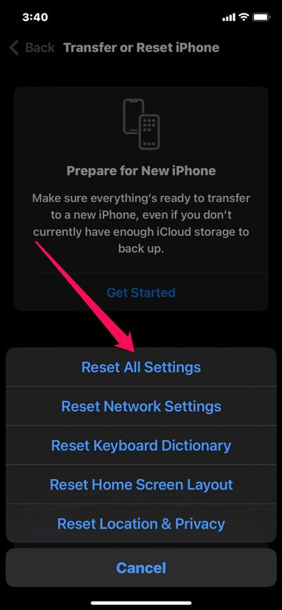 Fix: iMessage Started Freezing After The Recent iOS 16 Update 10 Reset All Settings