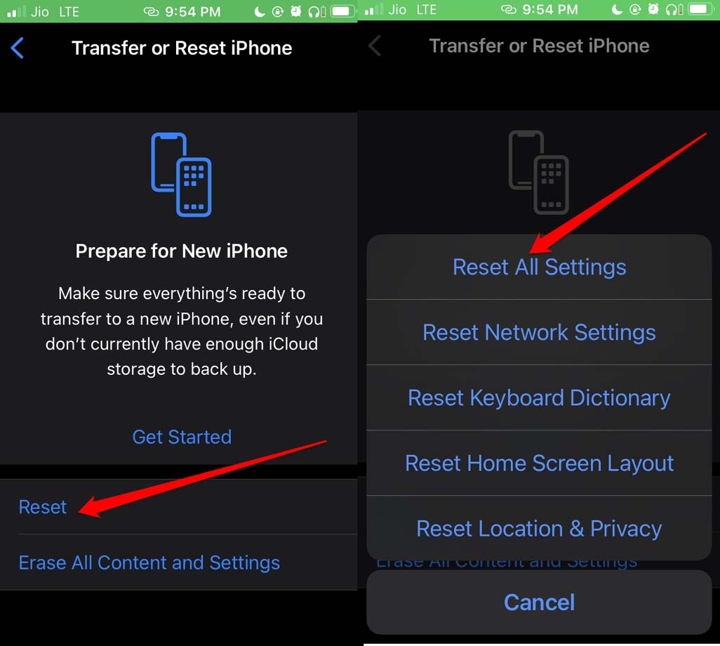 How to Fix iPhone Dictation Not Working? 16 reset all settings of iPhone
