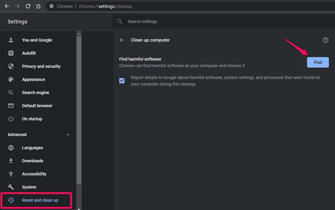Fix Chrome Extension: An Error has Occurred, Download Interrupted 6 reset and clean up Chrome