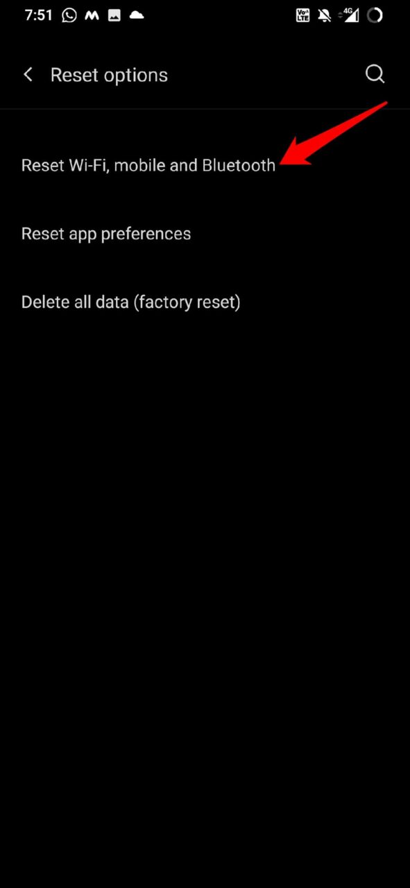 reset internet settings on Android device