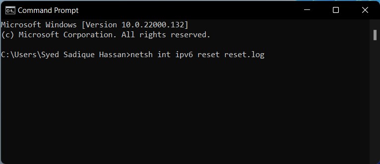 reset ipv6 windows 11