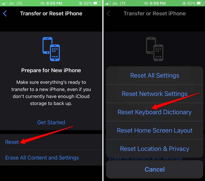 How to Fix iPhone Autocorrect Not Working? 7 reset keyboard dictionary iPhone