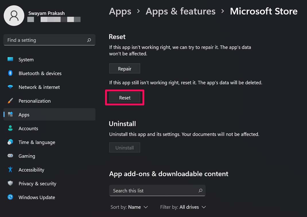 Microsoft Store App Not Opening in Windows 11: How to Fix 16 reset microsoft store Windows 11