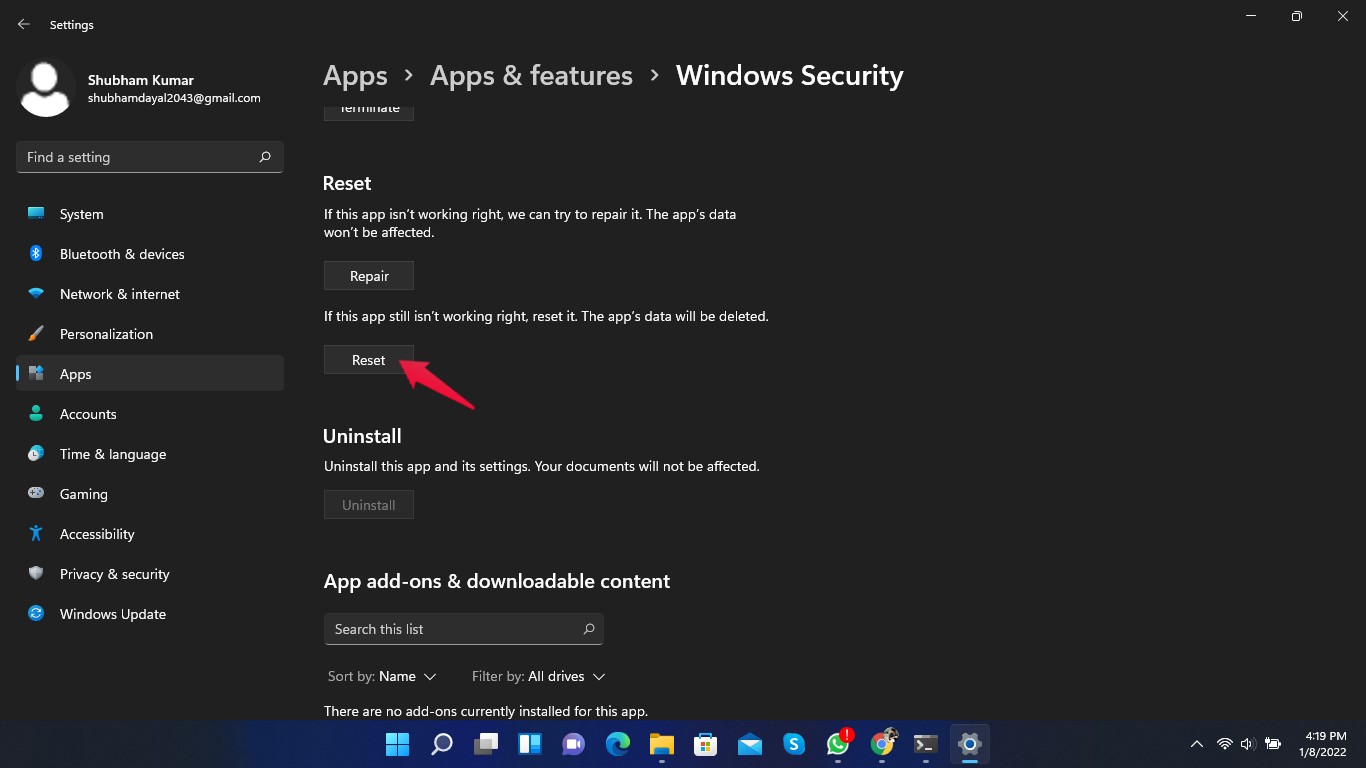 How to Fix Windows 11 Security Not Opening or Working? 7 reset-sec