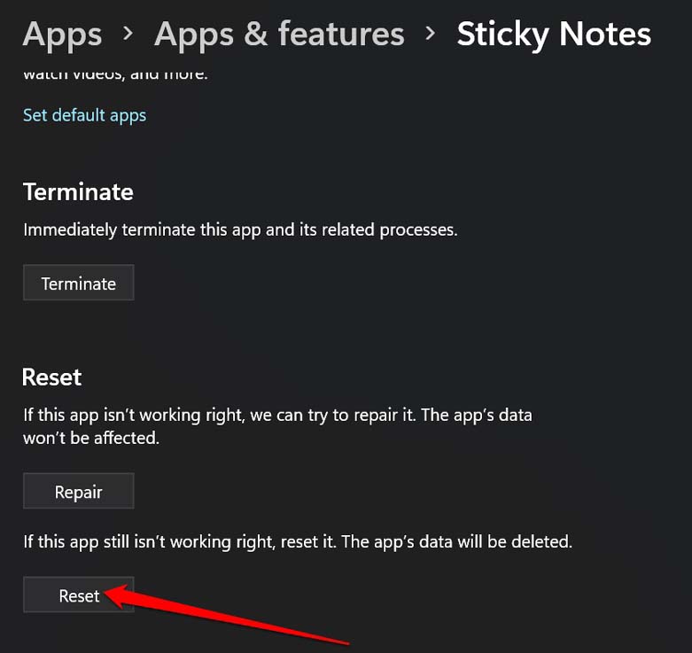 How to Fix Sticky Notes Not Working on Windows 11? 15 reset sticky notes app