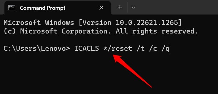 reset user permission